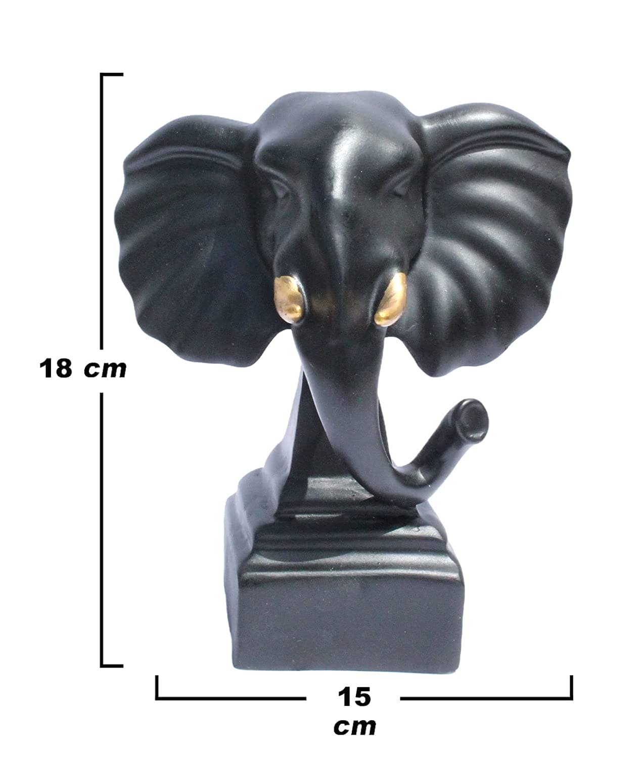 Elephant face - Black showpiece for Home Decor - Decorwala