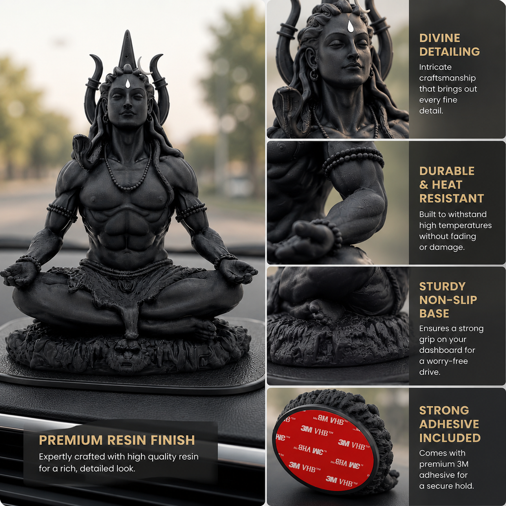 Premium Mahadev Car Dashboard Idol  Handcrafted Symbol of Protection & Blessings for Every Journey