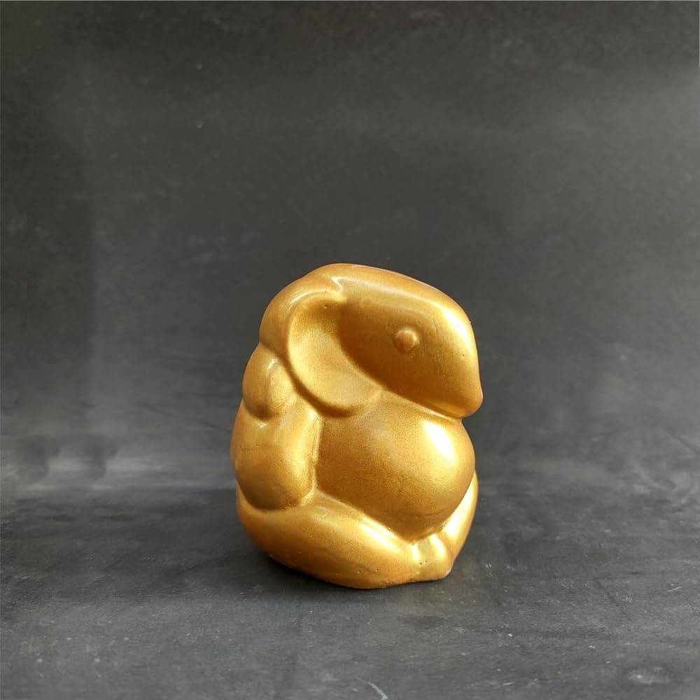 Ganesh statue Elegant Gold  Polyresin Statue - 8cm | Giftable Home and Car Decor - Decorwala 