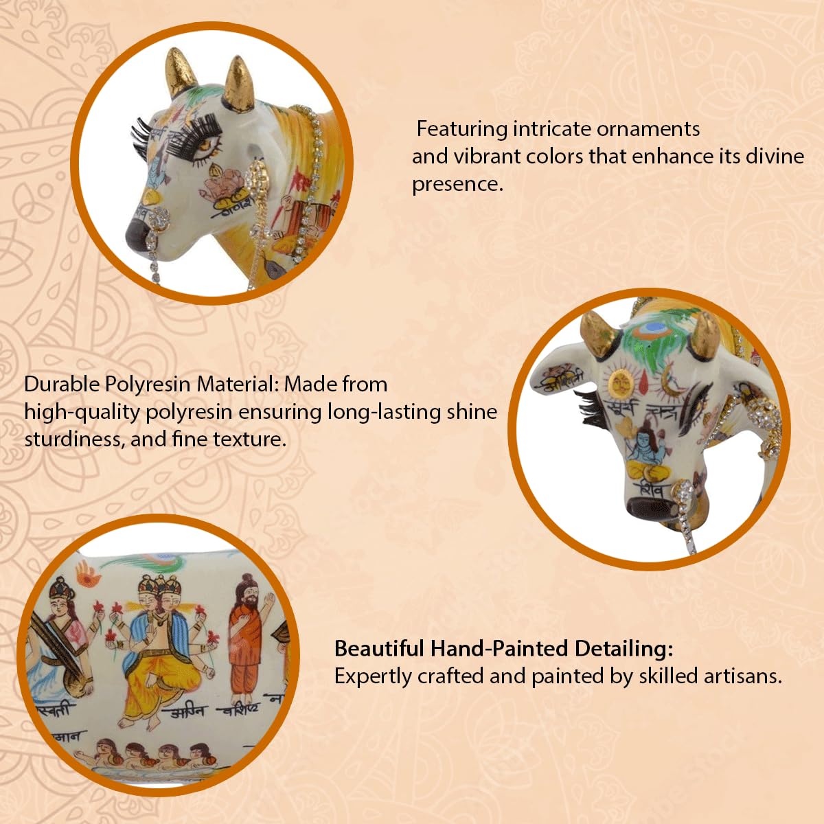 Divine Kamdhenu Cow Idol – Symbol of Prosperity & Blessings - 19cm - Decorwala