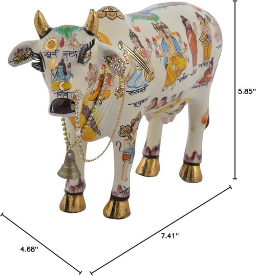 Divine Kamdhenu Cow Idol – Symbol of Prosperity & Blessings - 19cm - Decorwala