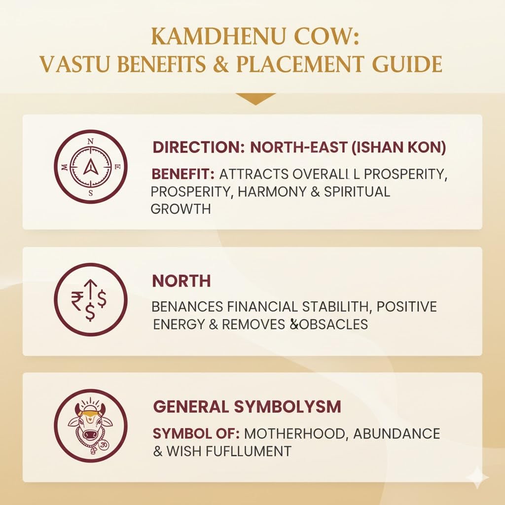 Divine Kamdhenu Cow Idol – Symbol of Prosperity & Blessings - 19cm - Decorwala