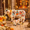 Kamdhenu Cow & Calf Idol – Sacred Symbol of Prosperity & Divine Blessings - 19cm