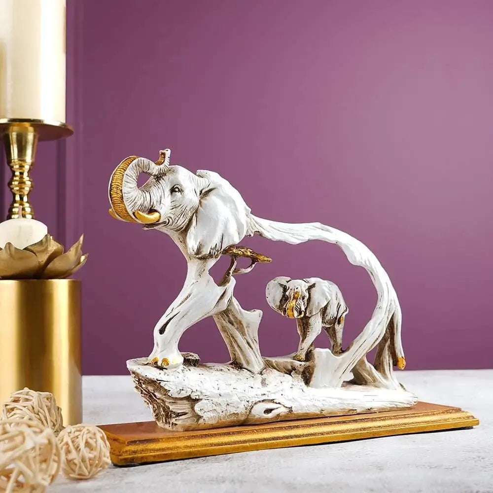 Elephant with Baby Elephant Table Decor - Decorwala