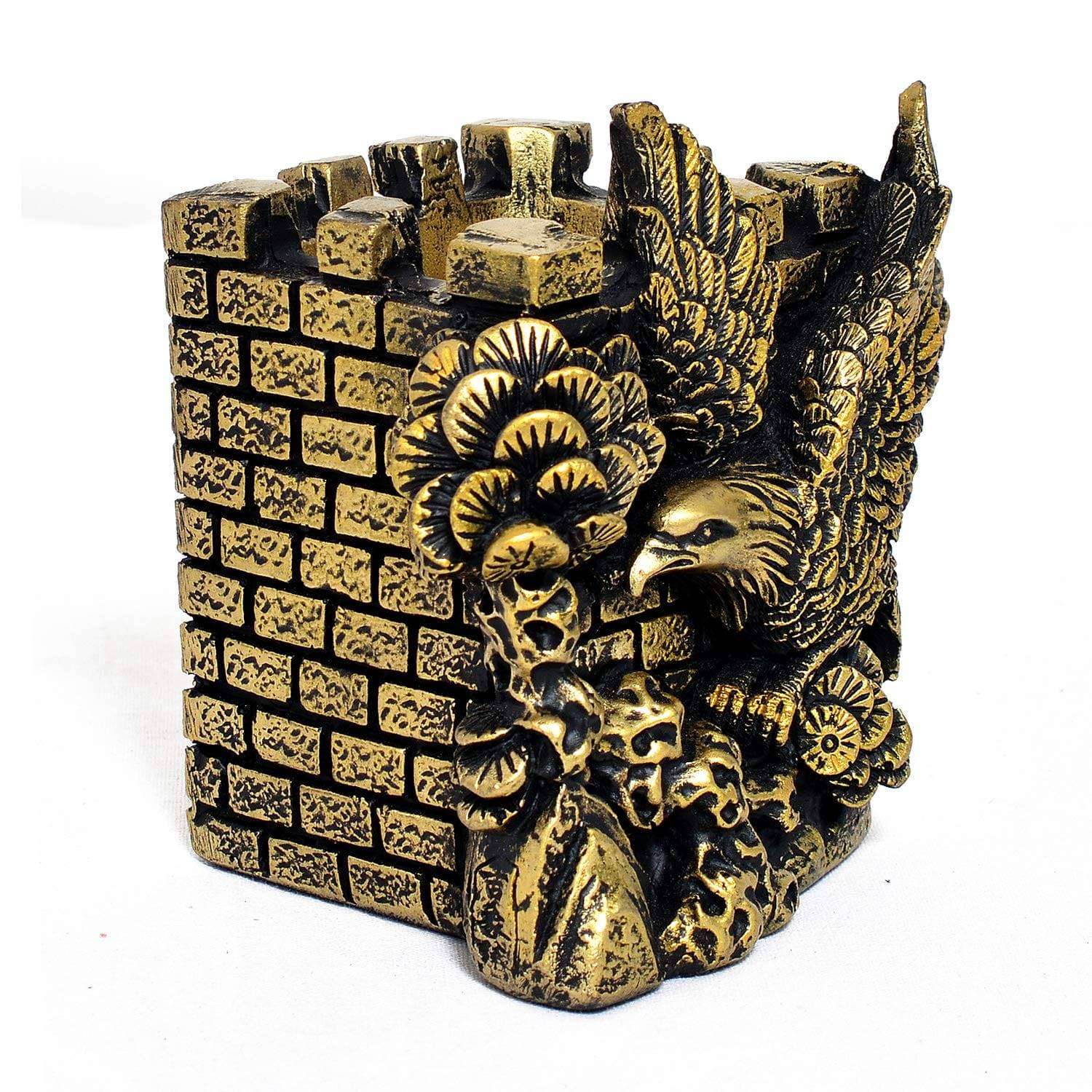 Handicraft Beautiful Resin Eagle Pen Stand Desk Organizer Home and Table Decorative - Decorwala