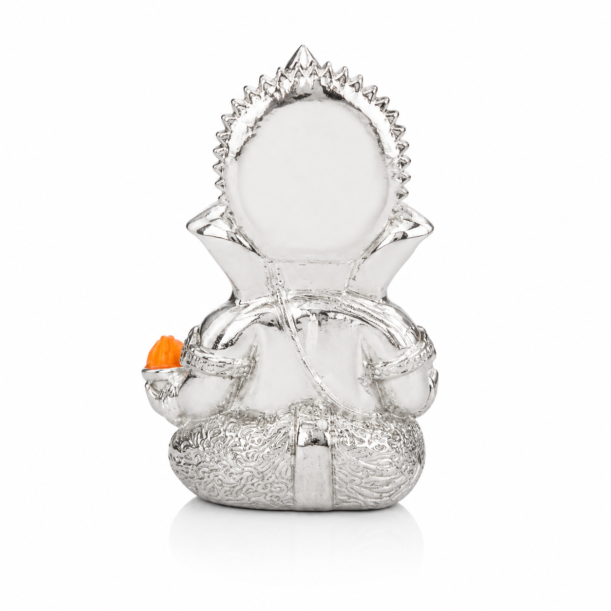Silver Plated Lord Ganesha Idol for Car Dashboard, Home Temple & Office Desk | Ganesh Murti for Pooja, Mandir, Home Decor, Diwali Gift, Housewarming & Spiritual Decor