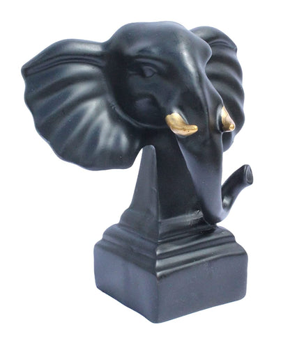Elephant face - Black showpiece for Home Decor - Decorwala