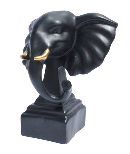 Elephant face - Black showpiece for Home Decor - Decorwala