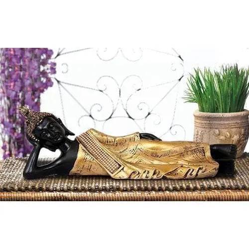 Golden Buddha Resting Statue - Decorwala