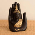 Handcrafted Palm Buddha Showpiece (12.5 cm x 7.5 cm x 17.5 cm ) - Decorwala