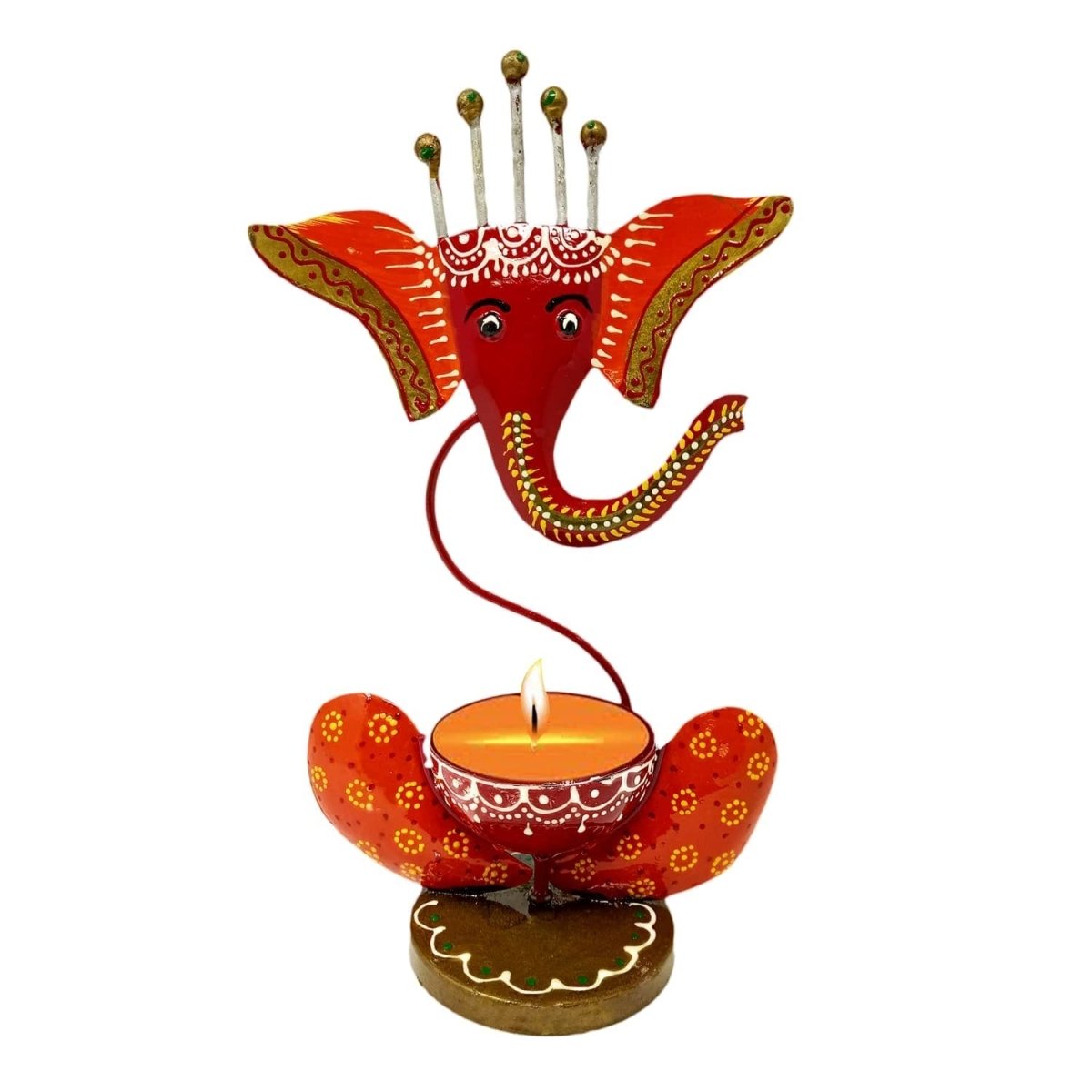 Multicolor Iron Ganesh Diya Lamp and Decorative - Decorwala