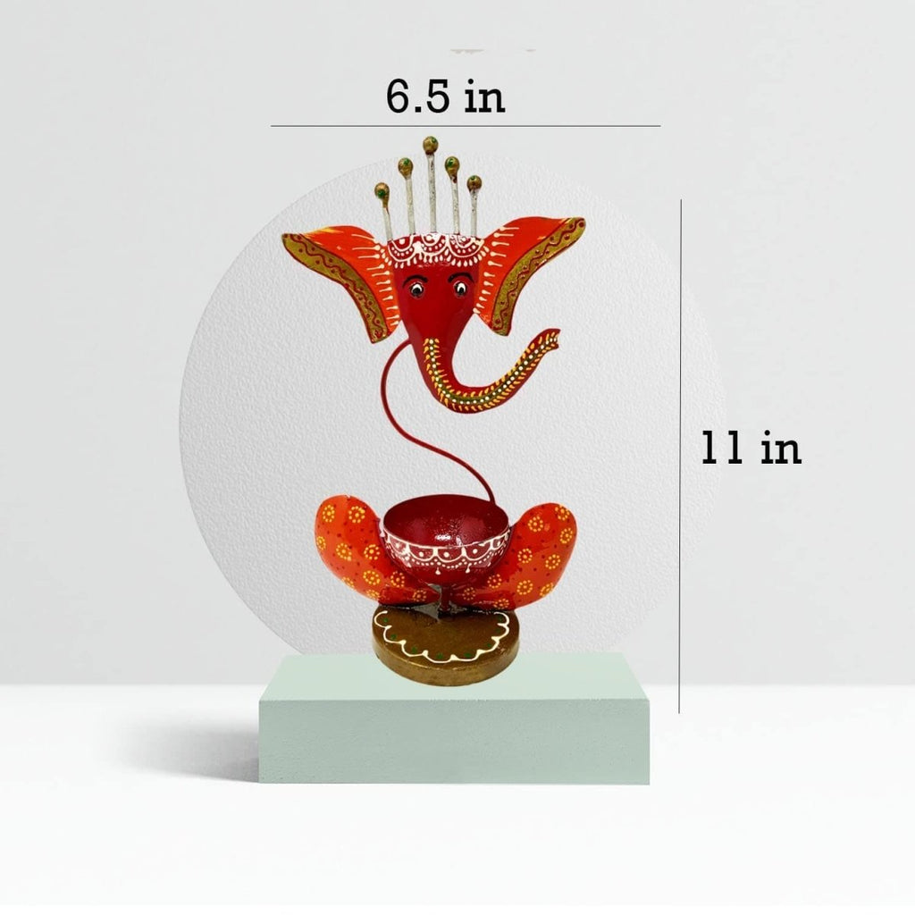 Multicolor Iron Ganesh Diya Lamp and Decorative - Decorwala
