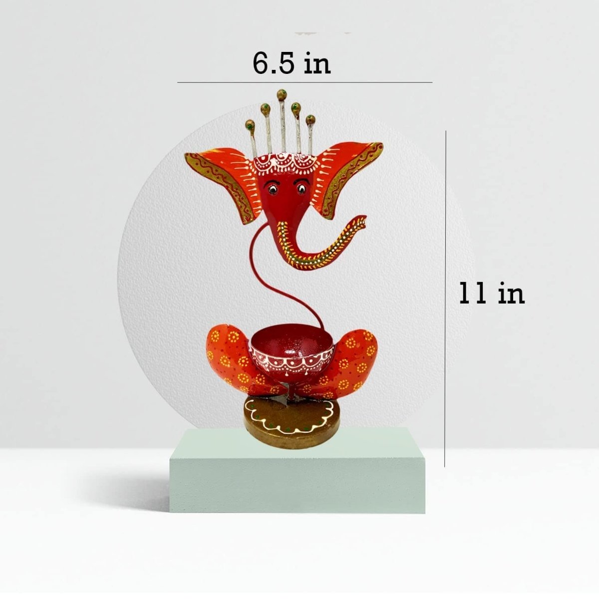 Multicolor Iron Ganesh Diya Lamp and Decorative - Decorwala