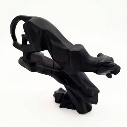Stunning Black Panther Statue For Home Decor leopard animal sculpture Decorative Showpiece - 19.4 cm (Polyresin, Black) - Decorwala